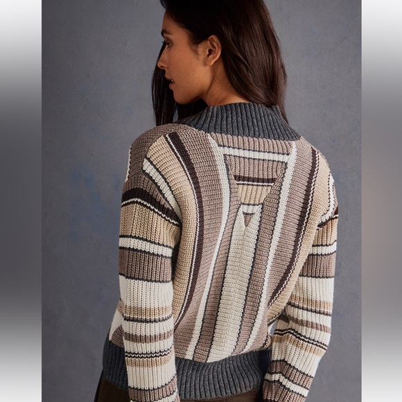 Cabi Cocoa Striped Cardigan size Large - Picture 3 of 12